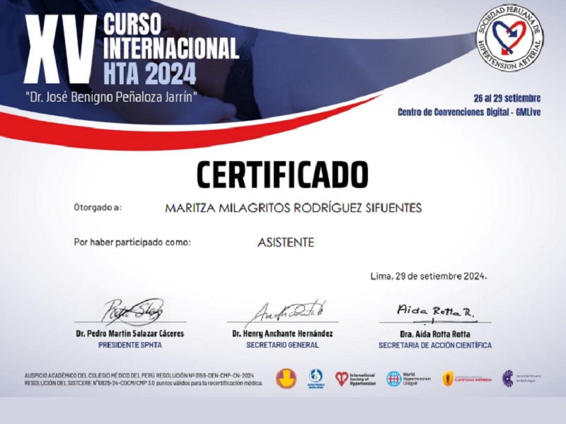 A.- CERTIFICADO
